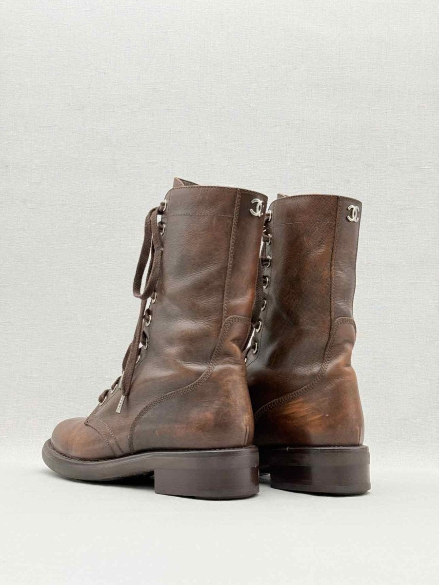 Pre - loved CHANEL Brown Size EU 38.5 Ankle Boots at Reems Closet