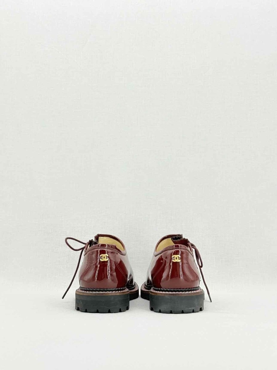 Pre - loved CHANEL Burgundy Size EU 38.5 Brogues at Reems Closet