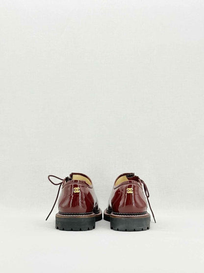 Pre - loved CHANEL Burgundy Size EU 38.5 Brogues at Reems Closet