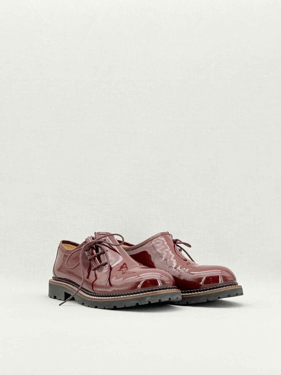 Pre - loved CHANEL Burgundy Size EU 38.5 Brogues at Reems Closet