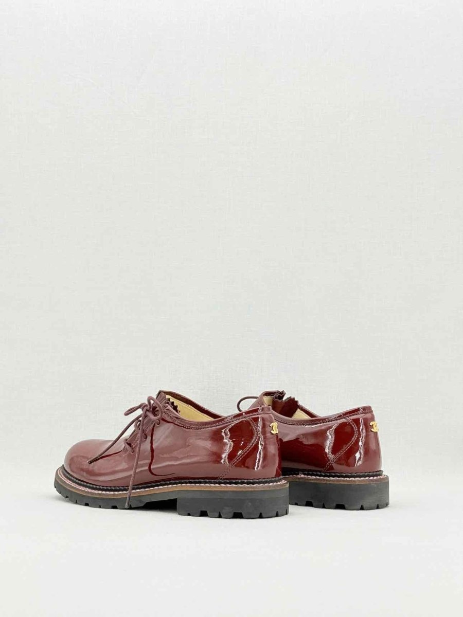 Pre - loved CHANEL Burgundy Size EU 38.5 Brogues at Reems Closet
