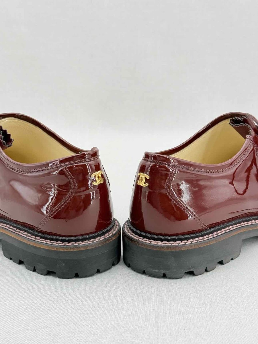 Pre - loved CHANEL Burgundy Size EU 38.5 Brogues at Reems Closet