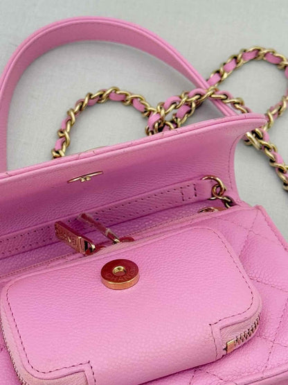 Pre - loved CHANEL Business Affinity Lilac Quilted Top Handle at Reems Closet