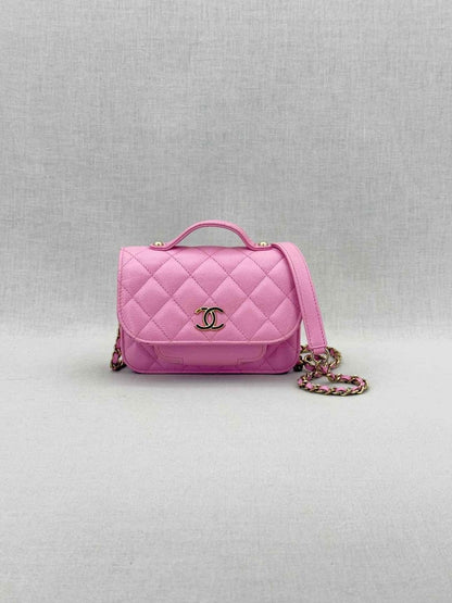 Pre - loved CHANEL Business Affinity Lilac Quilted Top Handle at Reems Closet