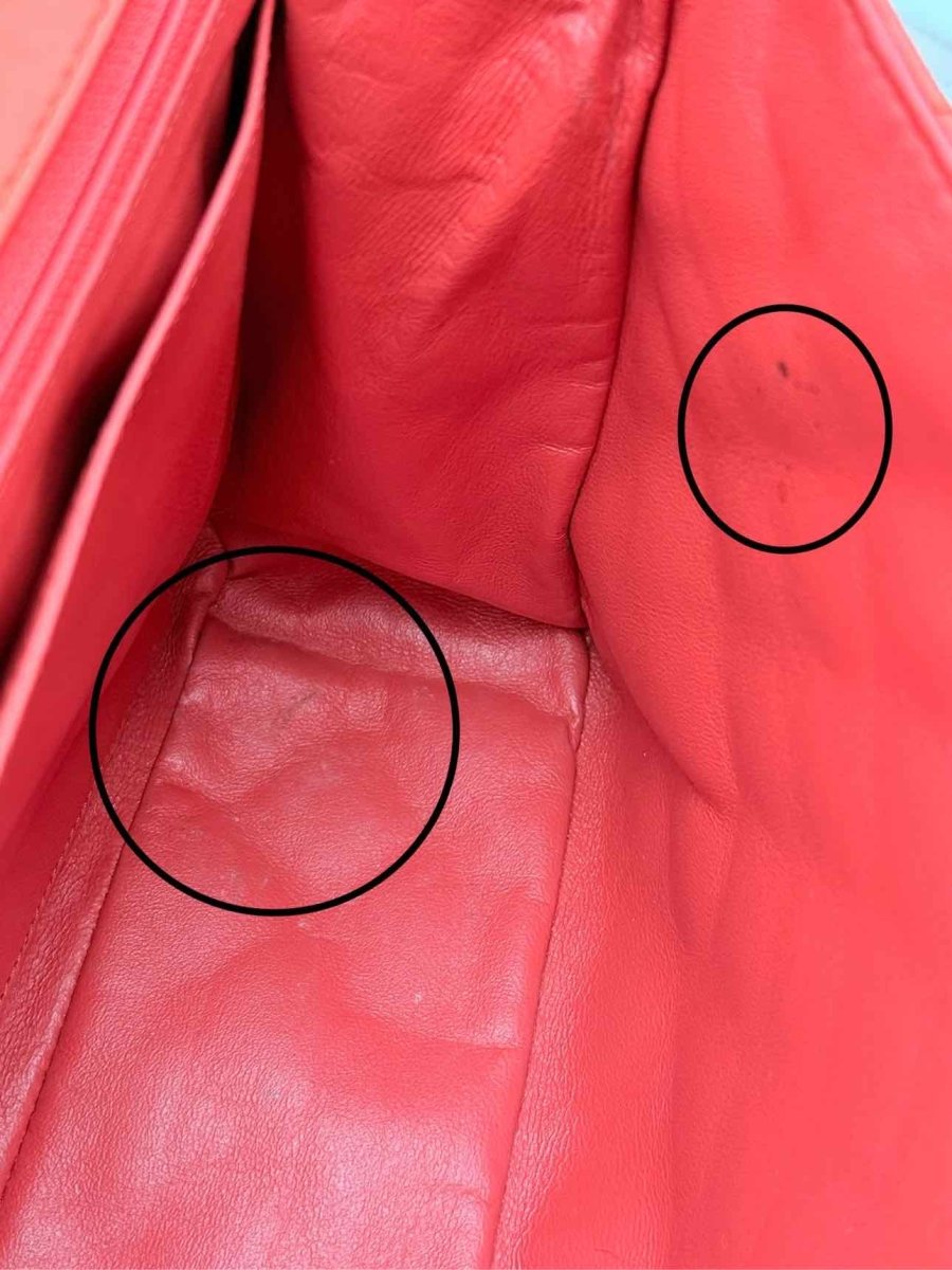 Pre - loved CHANEL Business Orange Quilted Shoulder Bag at Reems Closet