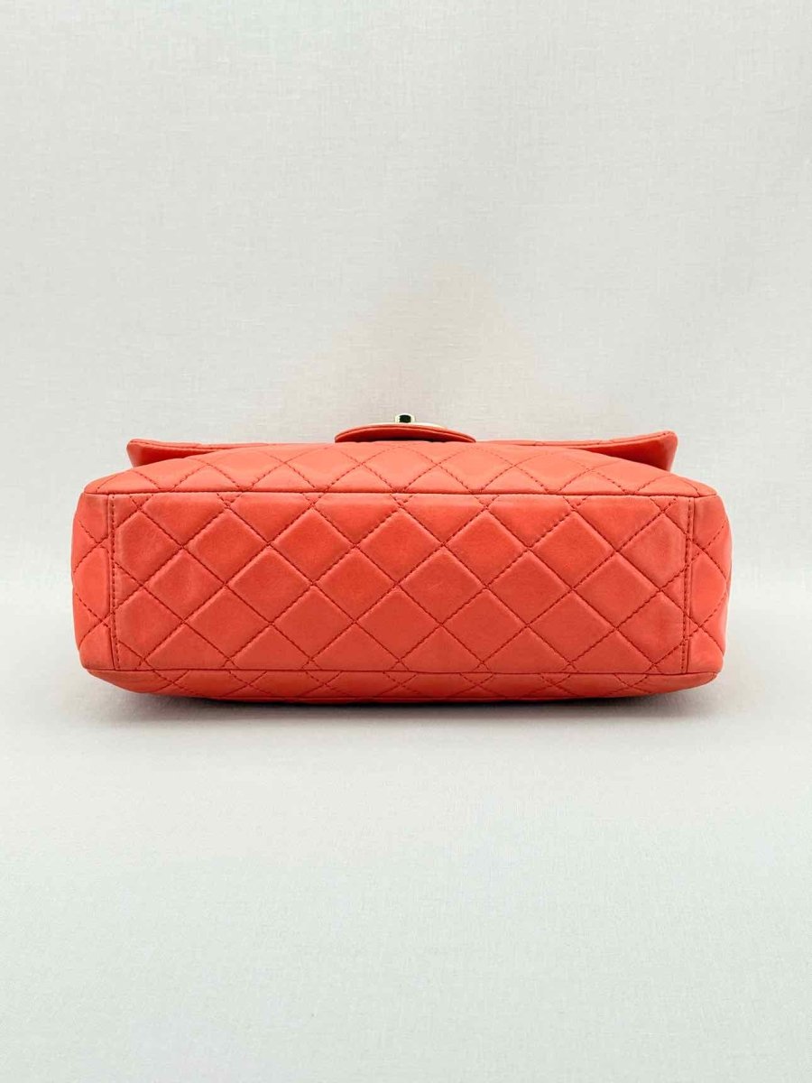 Pre - loved CHANEL Business Orange Quilted Shoulder Bag at Reems Closet