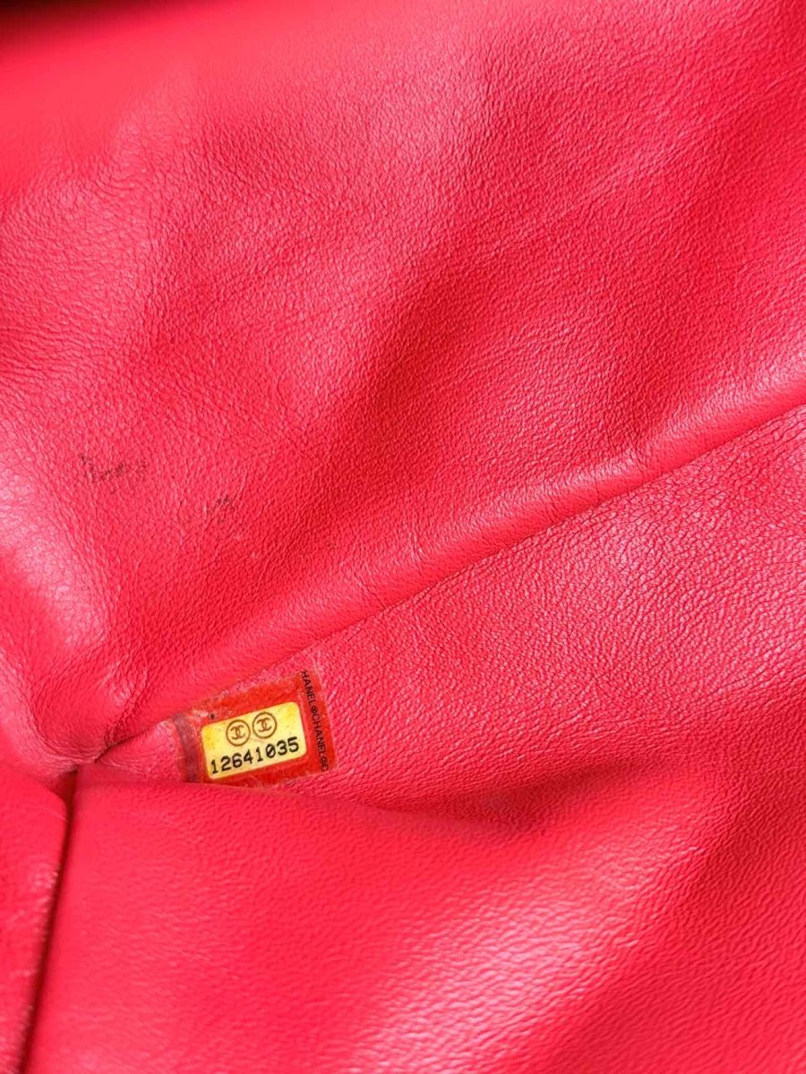 Pre - loved CHANEL Business Orange Quilted Shoulder Bag at Reems Closet