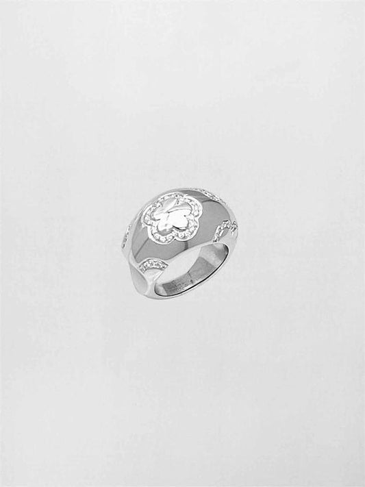 Pre-loved CHANEL Camelia pave diamond Ring at Reems Closet