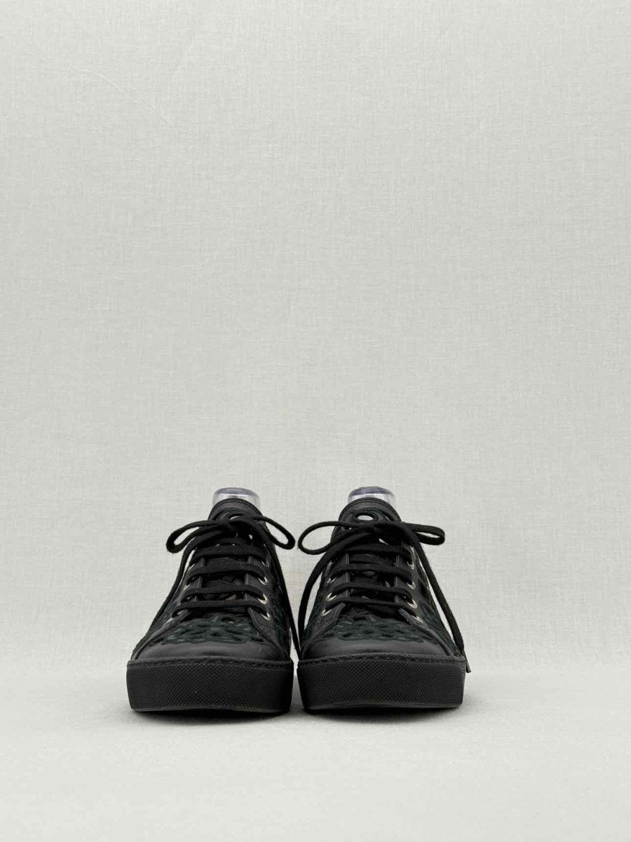 Pre - loved CHANEL Camellia Black Size EU 39 Sneakers at Reems Closet