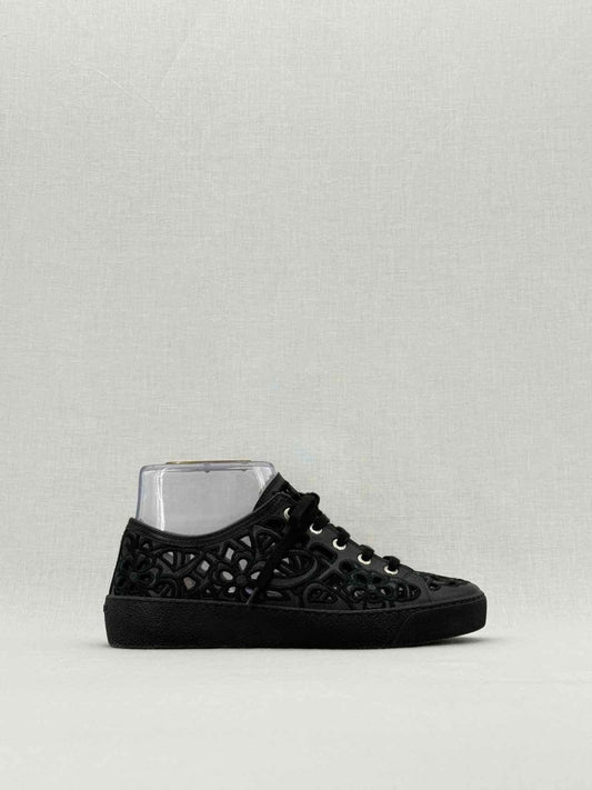 Pre - loved CHANEL Camellia Black Size EU 39 Sneakers at Reems Closet