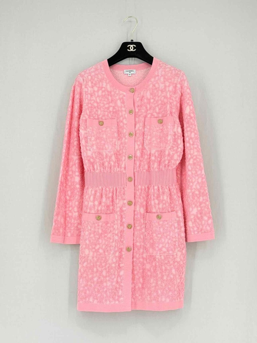 Pre - loved CHANEL Camellia Pink Size US 2 Short Dress at Reems Closet