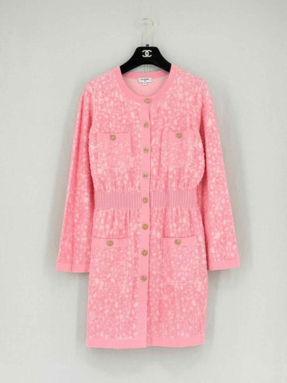 Pre - loved CHANEL Camellia Pink Size US 2 Short Dress at Reems Closet