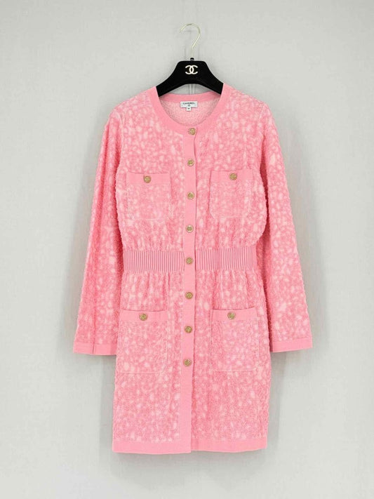 Pre - loved CHANEL Camellia Pink Size US 2 Short Dress at Reems Closet