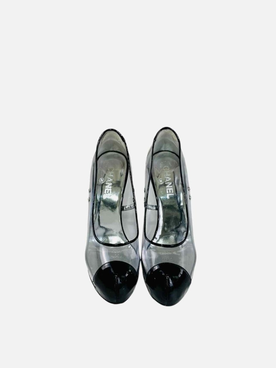 Pre - loved CHANEL CC Black Pumps 39.5 at Reems Closet