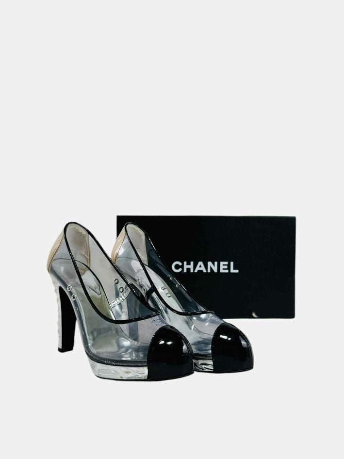 Pre - loved CHANEL CC Black Pumps 39.5 at Reems Closet