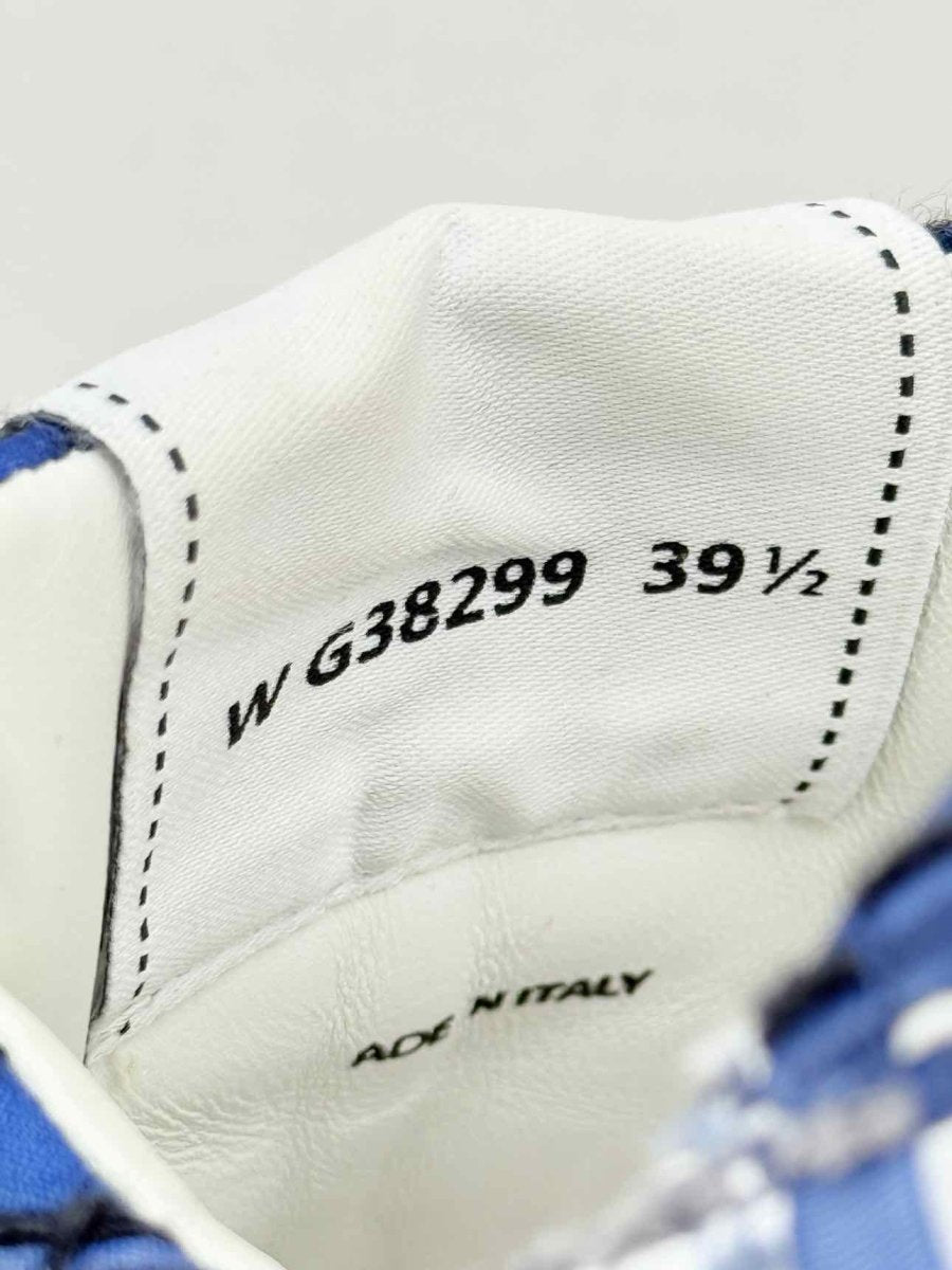 Pre - loved CHANEL CC Blue & White Size EU 39.5 Sneakers at Reems Closet