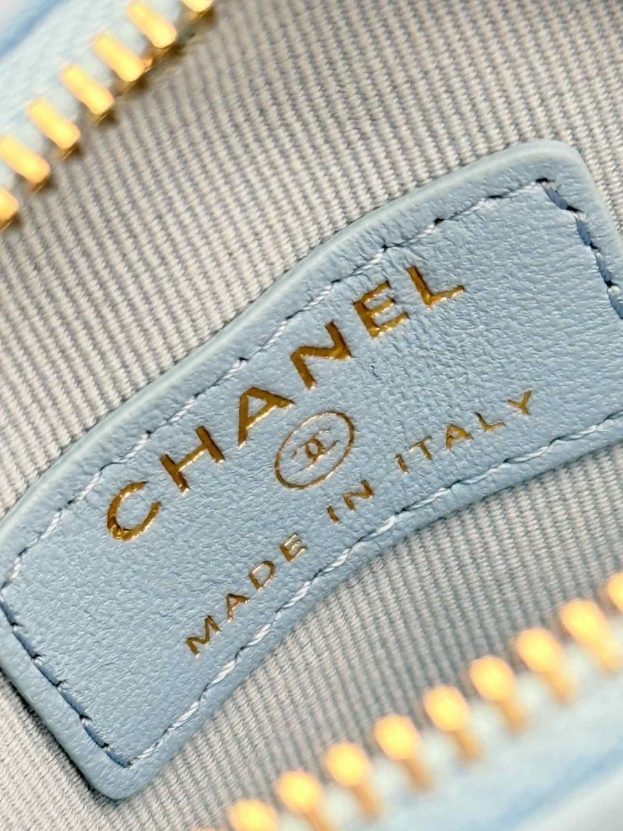 Pre-loved CHANEL CC in Love Heart Baby Blue Quilted Crossbody at Reems Closet