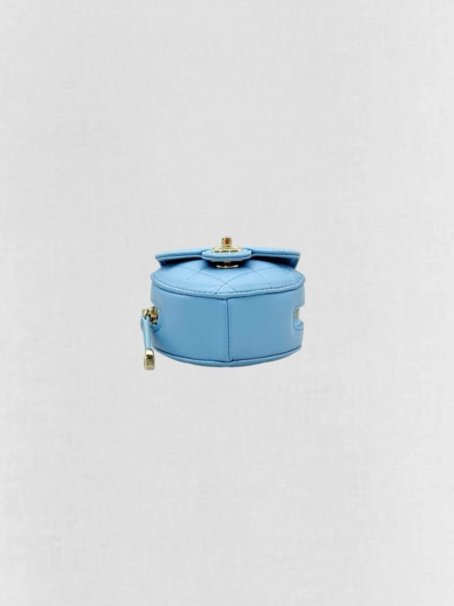 Pre-loved CHANEL CC in Love Heart Baby Blue Quilted Crossbody at Reems Closet