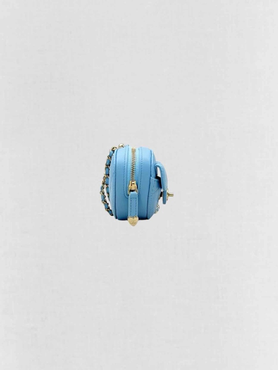 Pre-loved CHANEL CC in Love Heart Baby Blue Quilted Crossbody at Reems Closet