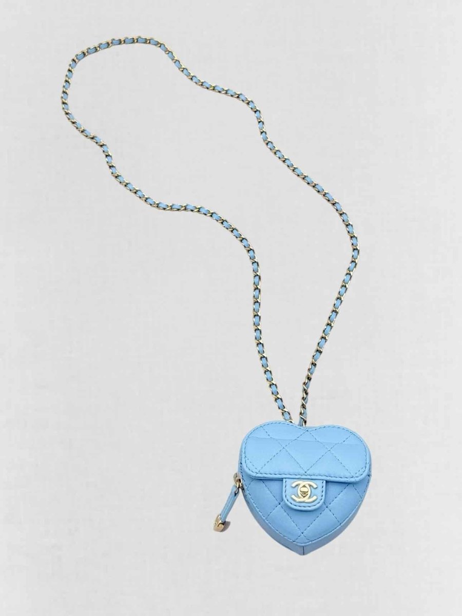 Pre-loved CHANEL CC in Love Heart Baby Blue Quilted Crossbody at Reems Closet