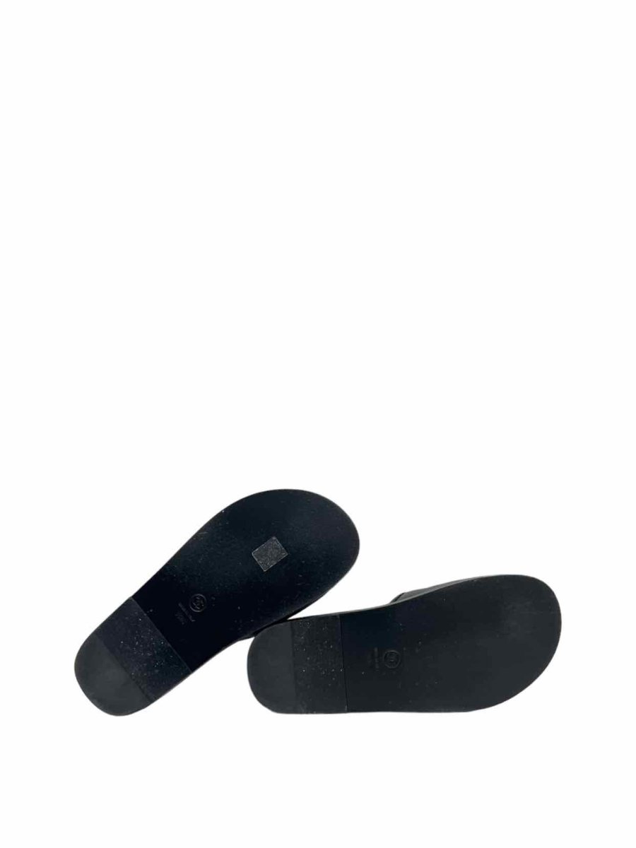 Pre - loved CHANEL Cha - Nel Black Multicolor Size EU 38.5 Sandals at Reems Closet