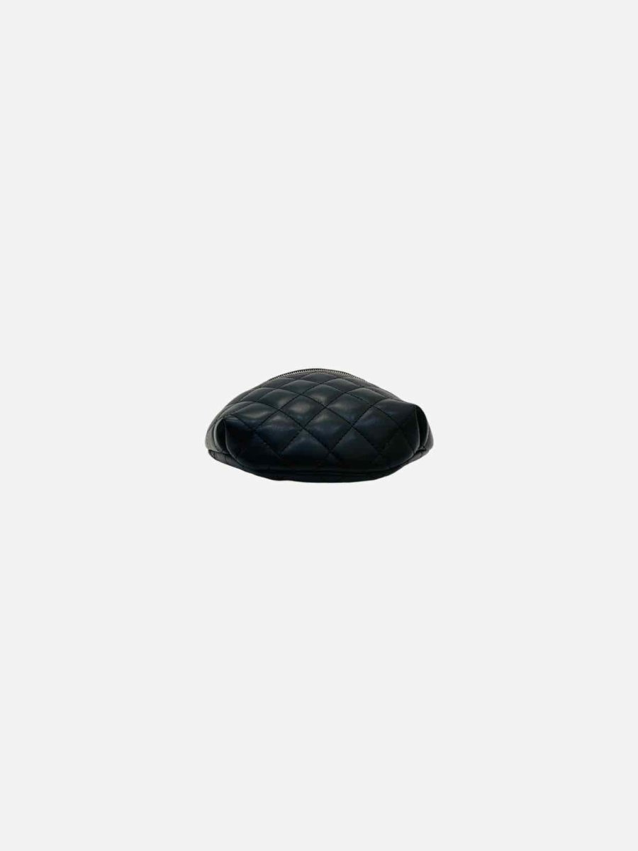 Pre - loved CHANEL Classic Black Quilted Belt Bag at Reems Closet