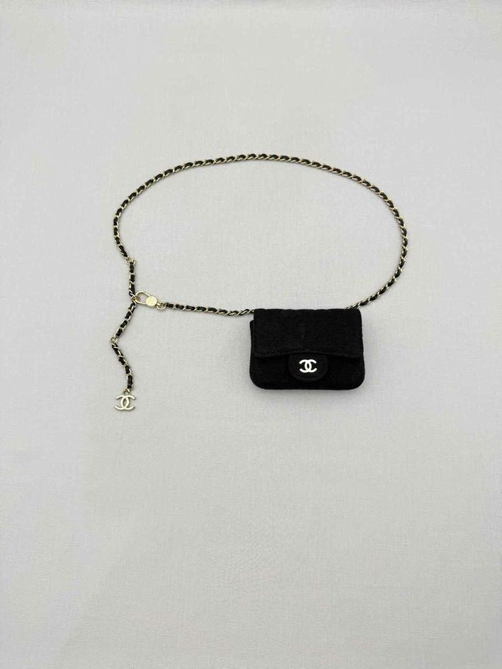 Pre-loved CHANEL Classic Black Quilted Belt Bag at Reems Closet