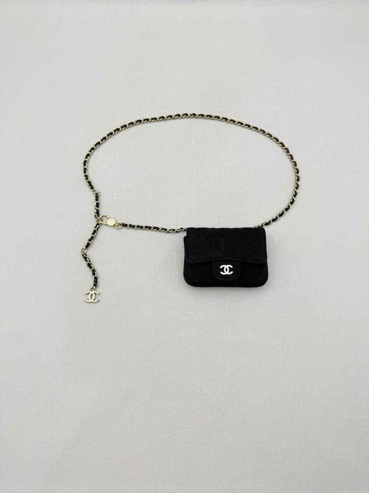 Pre-loved CHANEL Classic Black Quilted Belt Bag at Reems Closet
