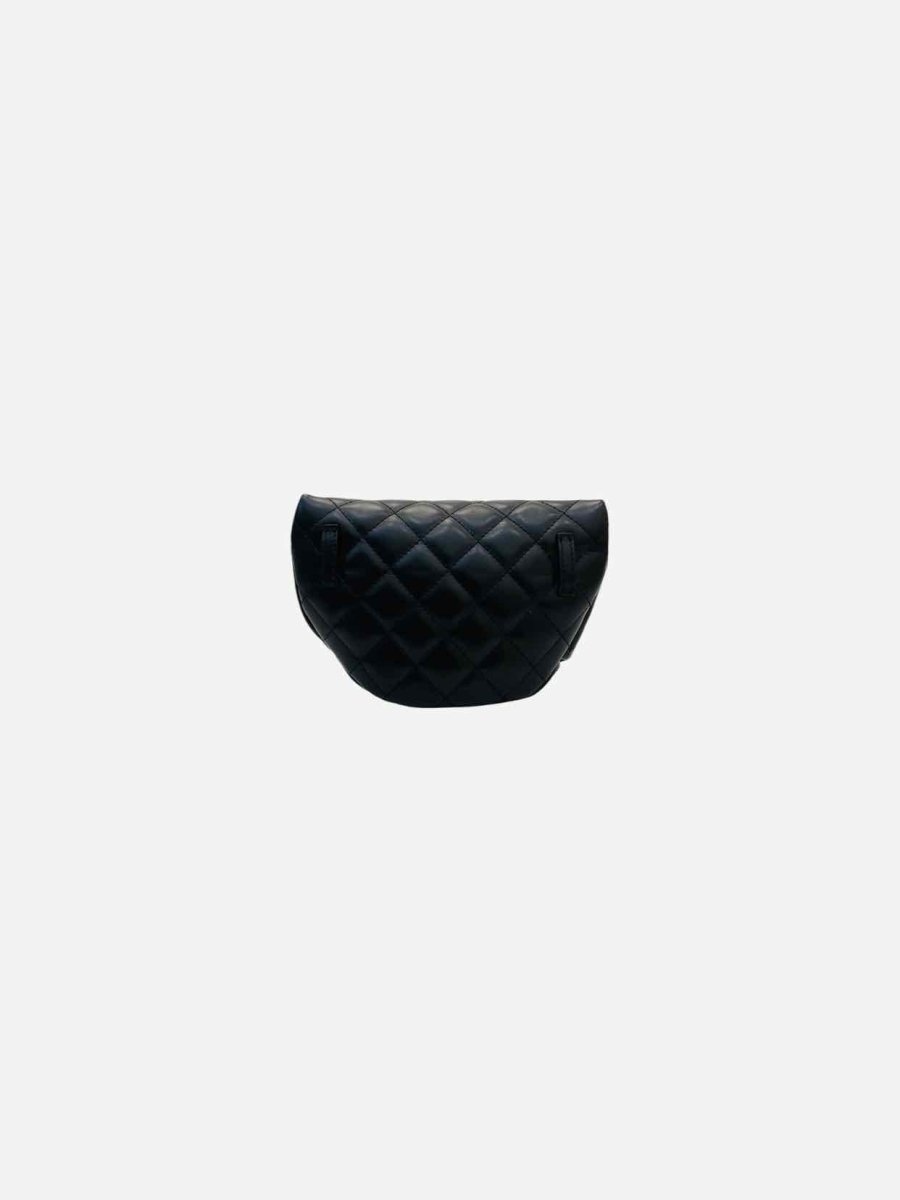 Pre - loved CHANEL Classic Black Quilted Belt Bag at Reems Closet