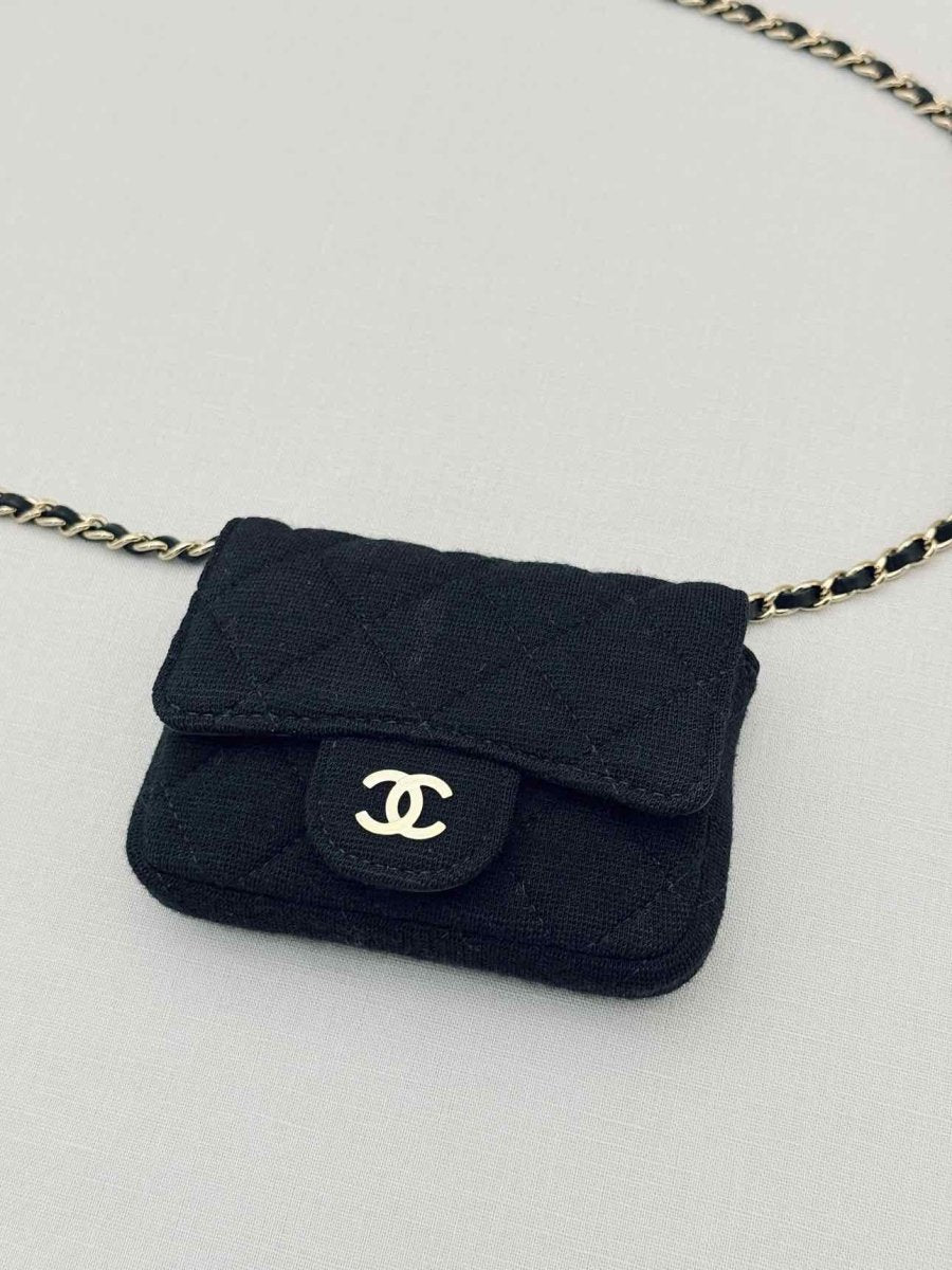 Pre-loved CHANEL Classic Black Quilted Belt Bag at Reems Closet