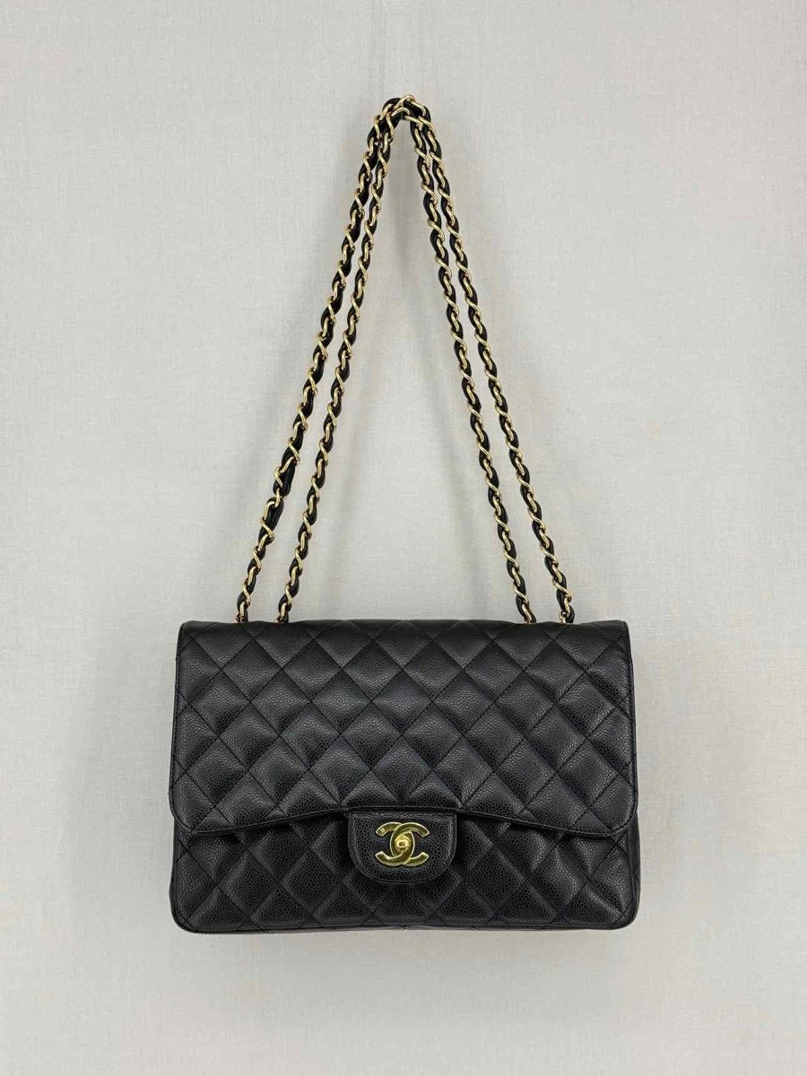 Pre-loved CHANEL Classic Black Quilted Shoulder Bag at Reems Closet
