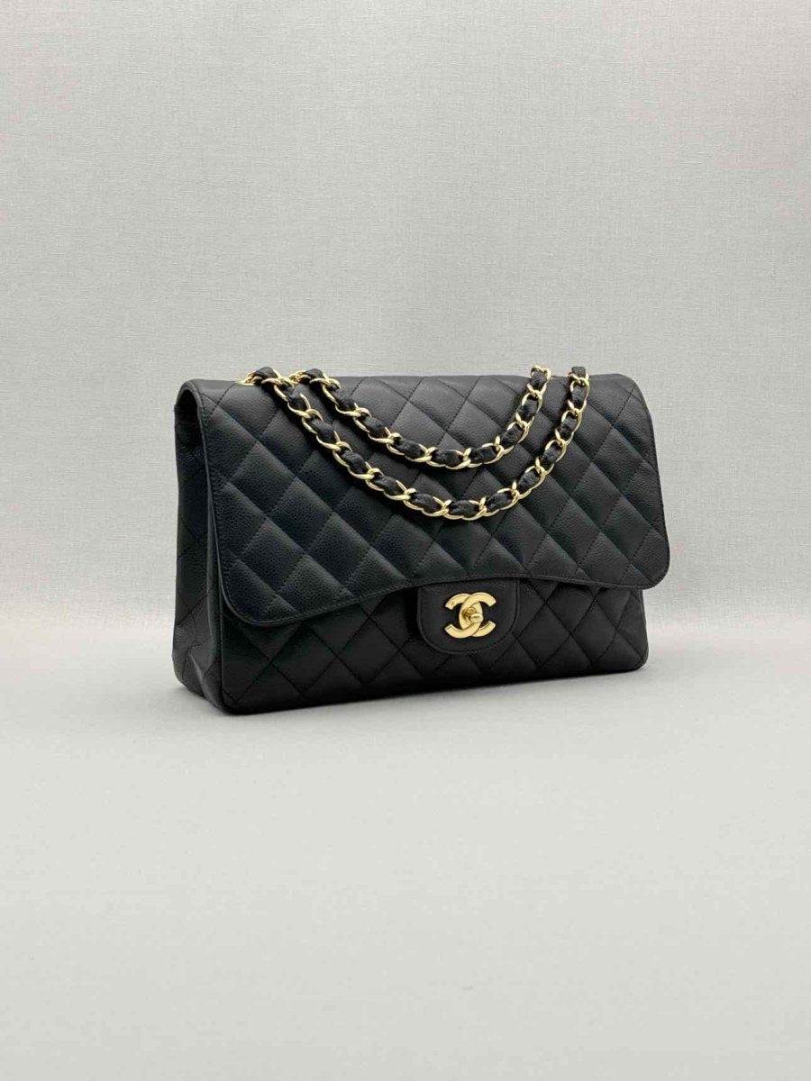 Pre-loved CHANEL Classic Black Quilted Shoulder Bag at Reems Closet