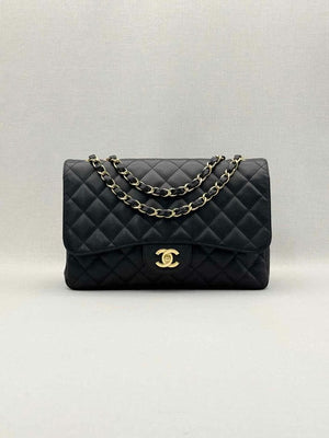 Pre-loved CHANEL Classic Black Quilted Shoulder Bag at Reems Closet