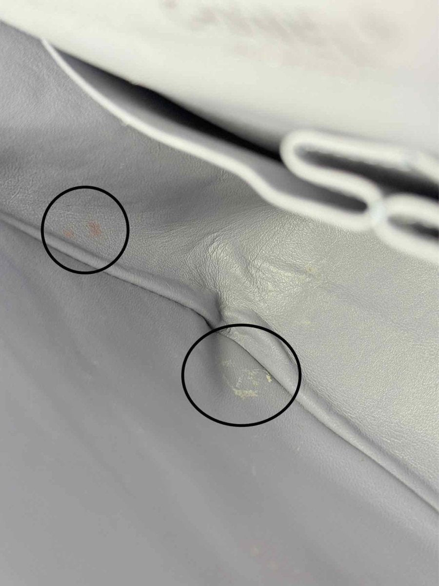 Pre - loved CHANEL Classic Double Flap Grey Quilted Shoulder Bag at Reems Closet