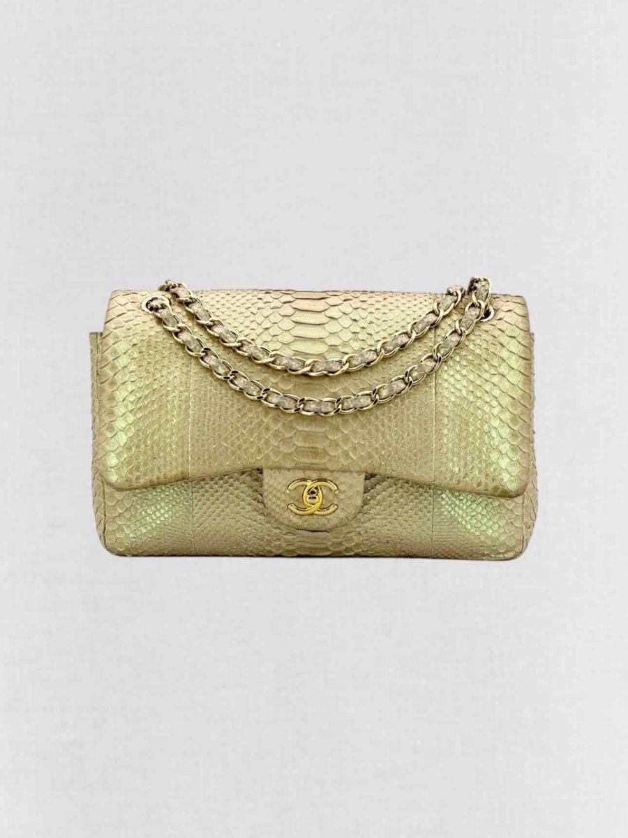 CHANEL Classic Metallic Beige Shoulder Bag