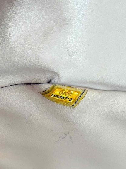 Pre - loved CHANEL Classic Metallic Beige Shoulder Bag at Reems Closet