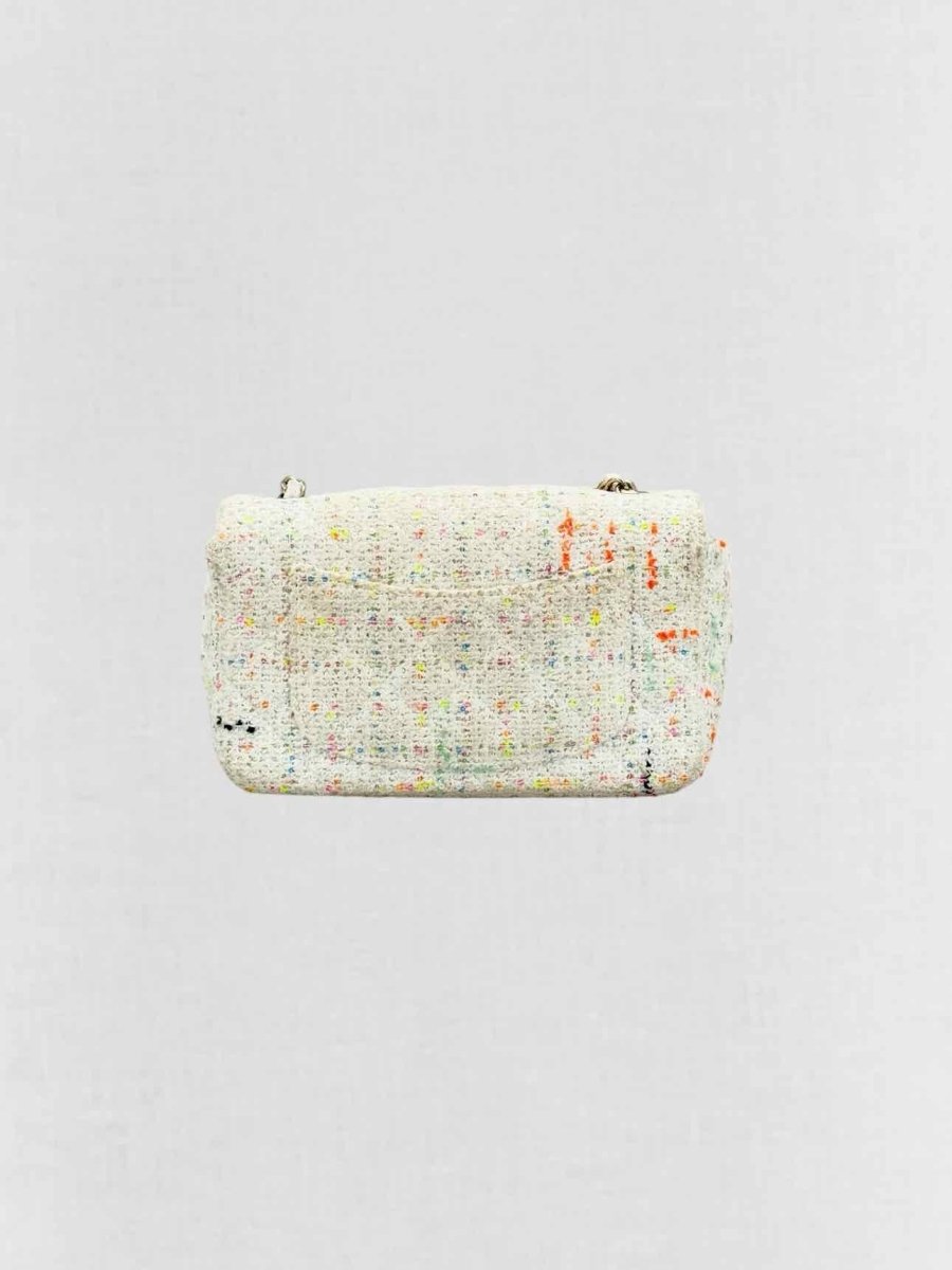 Pre - loved CHANEL Classic White Multicolor Shoulder Bag at Reems Closet