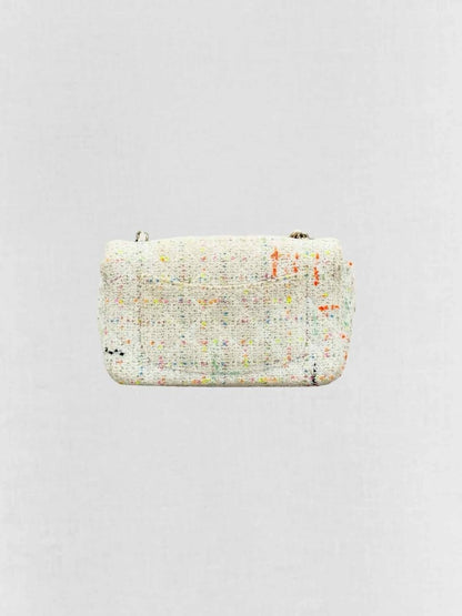 Pre - loved CHANEL Classic White Multicolor Shoulder Bag at Reems Closet