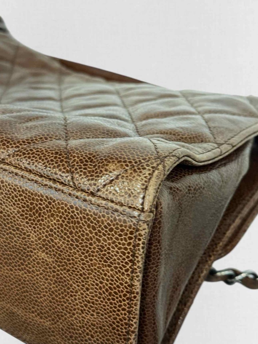 Pre - loved CHANEL Crave Flap Brown Quilted Shoulder Bag at Reems Closet