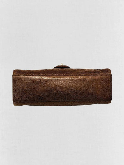 Pre - loved CHANEL Crave Flap Brown Quilted Shoulder Bag at Reems Closet