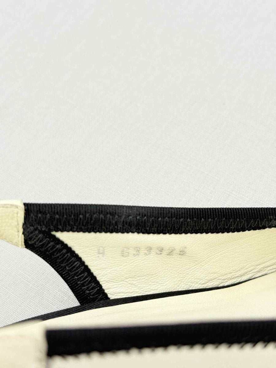 Pre - loved CHANEL Cream & Black Size EU 36 Slingbacks at Reems Closet