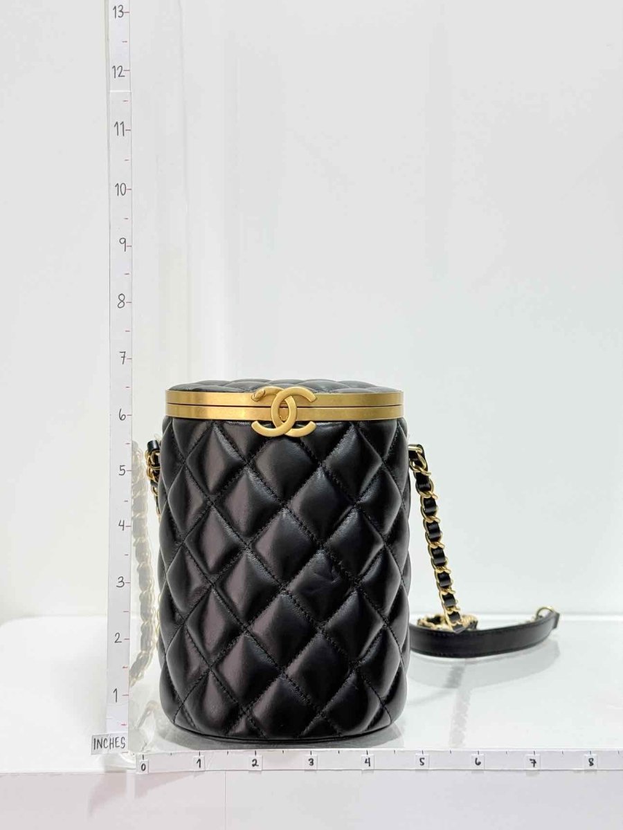 Pre-loved CHANEL Crown Box Black Quilted Vanity Case at Reems Closet