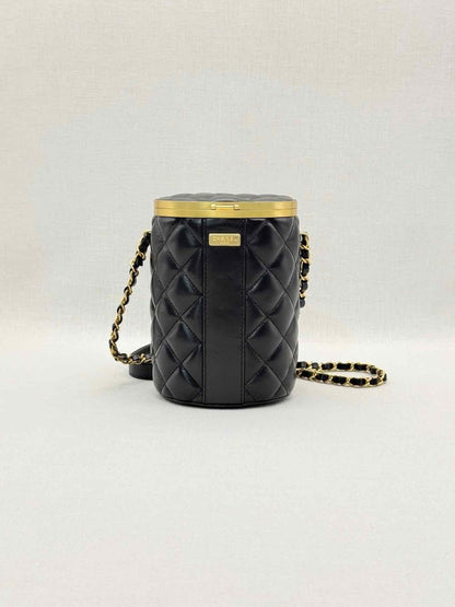 Pre-loved CHANEL Crown Box Black Quilted Vanity Case at Reems Closet