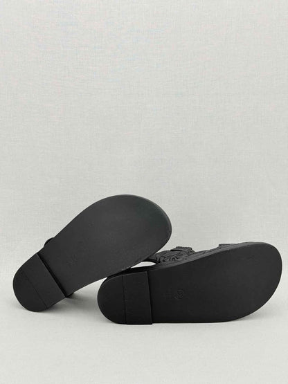 Pre - loved CHANEL Dad Black Quilted Size EU 38.5 Sandals at Reems Closet