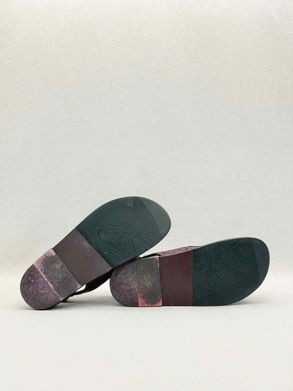Pre - loved CHANEL Dad Burgundy Quilted Size EU 38.5 Sandals at Reems Closet