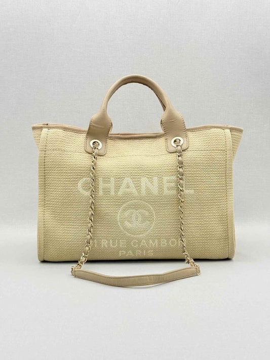 Pre-loved CHANEL Deauville Beige Tote Bag at Reems Closet