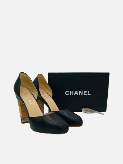 Pre - loved CHANEL D'Orsay Black Pumps 40c at Reems Closet