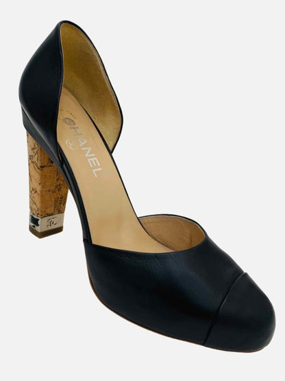 Pre - loved CHANEL D'Orsay Black Pumps 40c at Reems Closet