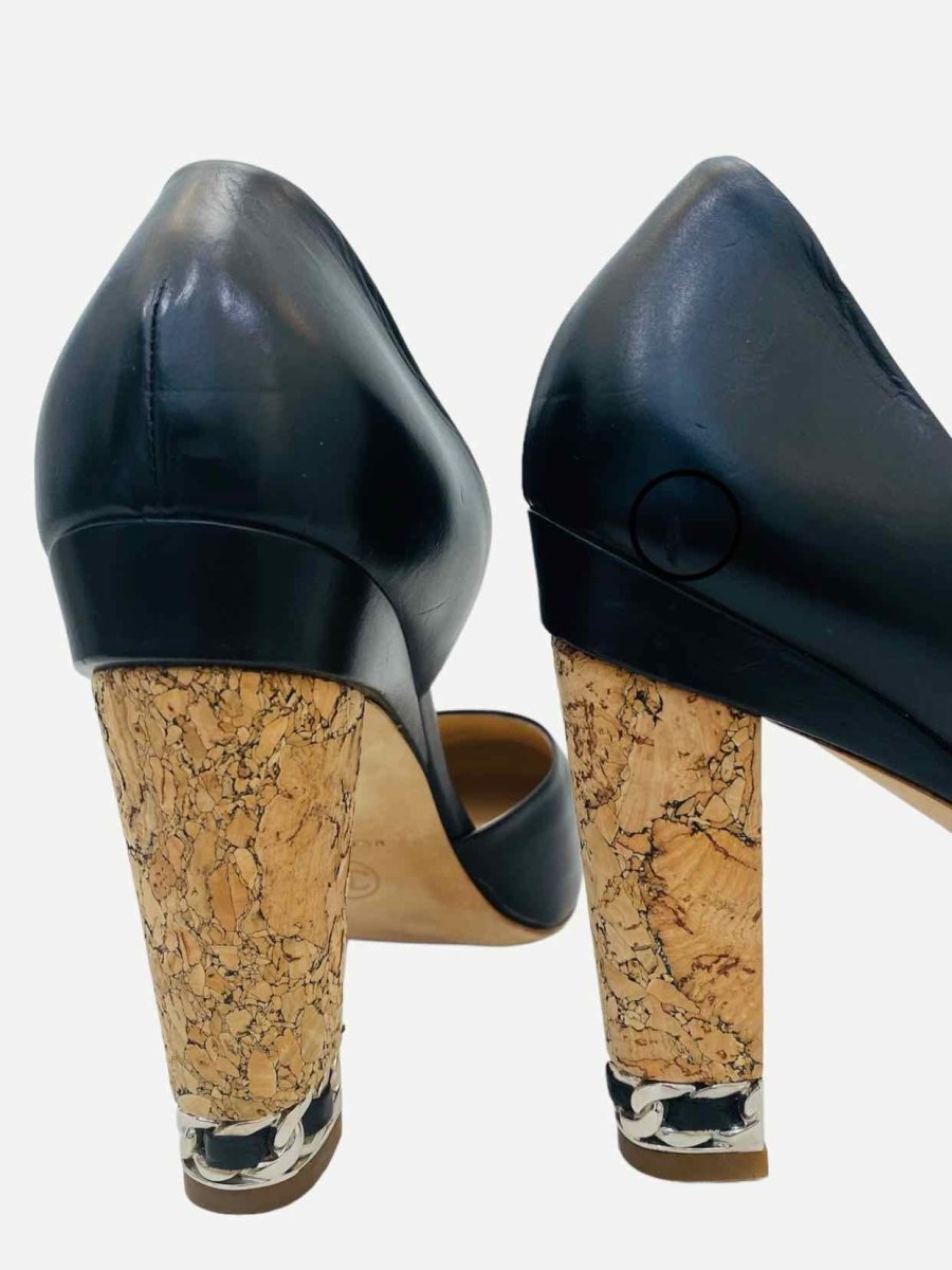 Pre - loved CHANEL D'Orsay Black Pumps 40c at Reems Closet