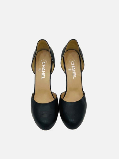 Pre - loved CHANEL D'Orsay Black Pumps 40c at Reems Closet